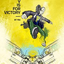 Carteles V is for Victory NIKE. Een project van  Ontwerp y Traditionele illustratie van Cesar Nandez - 21.12.2016