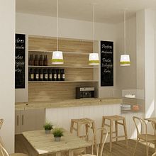 Modelo en 3D para proyecto de cafetería en Soho Málaga Ein Projekt aus dem Bereich 3D, Architektur, Innenarchitektur, Design und Grafikdesign von DIKA estudio - 03.02.2014