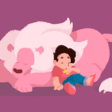 Steven Universe & Lion - Gif. Un progetto di Animazione, Illustrazione tradizionale e Video di Sara Vilà Cardona - 20.12.2016