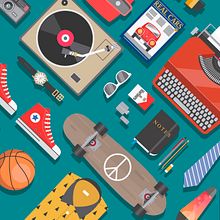 Retro unboxing. Editorial Design, Graphic Design, and Traditional illustration project by Miguel Bucana - 12.27.2016