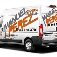 Diseño para la rotulación de la furgoneta de Manuel Pérez.. Un proyecto de Diseño gráfico de Pablo de Parla - 27.12.2016