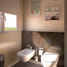 Monica's Bathroom. 3D, Animation, Architecture, Interior Architecture, Design, Lighting Design, Furniture Design, Making, Traditional illustration, Infographics, Photograph, and Post-production project by Jonatan Clavo - 12.27.2016