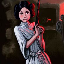 Princess Leia. Traditional illustration project by Chema G. Baena Art - 12.29.2016