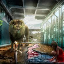 Mi Proyecto del curso: Secretos del fotomontaje y el retoque creativo: El León y la chica de rojo. . Projekt z dziedziny Projektowanie postaci użytkownika Jorge Montoya - 01.01.2017