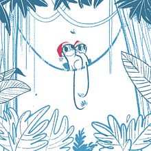 Monkeys. Traditional illustration project by Diego Pérez - 12.28.2016