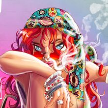 Smoking Hippie. Un progetto di Illustrazione tradizionale di Josep Giró - 15.01.2017