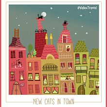 New cats in town. Traditional illustration project by Valentina Urdaneta Urdaneta - 12.19.2016