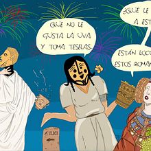 Toma teselas, no le gusta la uva.. Comic, Education, and Traditional illustration project by Alejandro Fuentes Alonso - 12.30.2016