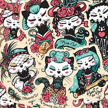 Black Cats Stickers. Un progetto di Design, Product design, Graphic design e Illustrazione tradizionale di Leila Argul - 31.10.2016