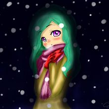 Chica en la nieve. Traditional illustration project by Irene Valera Vicent - 01.23.2017