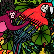 Mi Proyecto del curso: Pattern Design analógico y digital "Animales Salvajes - Amazónicos". Editorial Design, Graphic Design, Traditional illustration, Fine Arts, and Design project by Claudia Silva - 01.28.2017