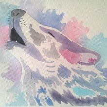 Lobo Acuarela. Traditional illustration project by JESSICA BERRAQUERO LARA - 01.27.2017