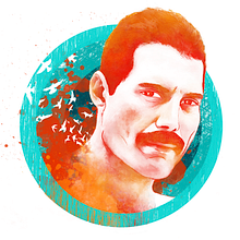 Mi Proyecto del curso: Freddie Mercury. Projekt z dziedziny  Sztuki piękne użytkownika Ary Blue - 28.01.2017