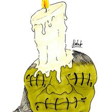cabeza reducida. Traditional illustration project by Natalia Chico Soria - 11.30.2016