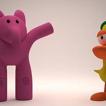 Elly y Pato de Pocoyo. Un proyecto de 3D, Animación, Bellas Artes, Cine, Collage, Cómic, Dirección de arte, Diseño de juguetes, Diseño de personajes, Diseño gráfico y Motion Graphics de Àlvaro TOrte - 01.02.2017
