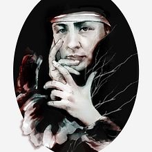 Retrato ilustrado con Photoshop de Georgia O'keeffe. Un projet de Design graphique et Illustration traditionnelle de Roxana Brizuela - 22.02.2017