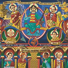 Pantocrator con grandes músicos. Traditional illustration project by Victor Manuel Lozano Lázaro - 02.03.2017