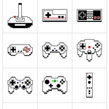 8-bit Evolution of Video Grame Controllers. Un projet de Design , Design graphique et Illustration traditionnelle de Patricia Recuero - 31.01.2017