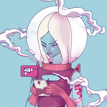 Cosmic Girl. Traditional illustration project by Leon de la Cruz - 02.05.2017