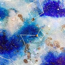Galaxia. Traditional illustration, and Watercolor Painting project by Aracely Mitsu - 02.06.2017