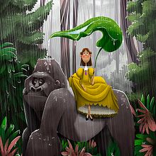 Jane en la jungla. Animation, and Traditional illustration project by Begoña Fernández Corbalán - 02.14.2017