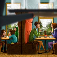 Café caliente.... Animation, Traditional illustration, and Character Design project by Begoña Fernández Corbalán - 02.12.2017