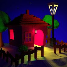 Nuevo proyecto Diseño Lowpoly en Blender "Casa Nocturna". 3D, Animation, Lighting Design, Game Design, and Graphic Design project by Fco Javier Morón Vázquez - 02.20.2017