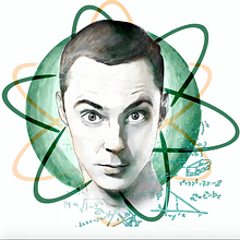 Jim Parsons, Sheldon Cooper. Ilustração tradicional projeto de Ziortza Flaks - 22.02.2017