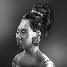 Reconstrucción artística forense del rostro de una adolescente maya sacrificada y un joven de cuerpo entero. Un projet de Beaux Arts de Érika Meijide Jansen - 12.01.2017
