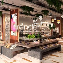 Zapatería 4D. Un proyecto de 3D, Arquitectura, Diseño de interiores e Infografía de render 4D - 02.03.2017