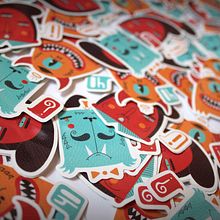 StickerApp. Design, Character Design, and Traditional illustration project by Mickael Brana - 03.06.2017