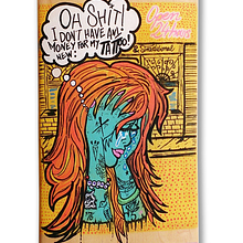 Skateboard • Tattooed Girl #SkateArt. Art Direction, Design, and Traditional illustration project by Matdisseny @matdisseny - 07.18.2014