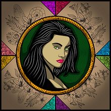 Lady of Flowers. Fine Arts, Art Direction, Graphic Design, Traditional illustration, and Advertising project by Dewin Castillo - 03.09.2017