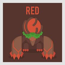 League of Legends Monsters: Red buff. Ilustração tradicional projeto de Manuel Díaz Delgado - 15.03.2017