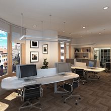Infografías 3D para proyecto de interiorismo en oficinas del edificio La Polar, Santander. 3D, and Architecture project by Juan Pellejero Escobedo - 01.14.2017