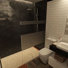Baño - Reforma de piso en Madrid. Un proyecto de 3D, Arquitectura y Arquitectura interior de Javier Sánchez Villalba - 15.03.2017