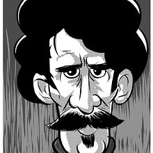 Viajero del tiempo con bigote.. Traditional illustration project by Iker J. de los Mozos - 03.17.2017