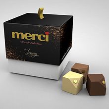 CAJA DE BOMBONES LUXURY BY MERCI, nueva variedad Gourmet. Un proyecto de Br, ing e Identidad, Diseño, Diseño gráfico y Packaging de Ana S. Dullius - 26.01.2017