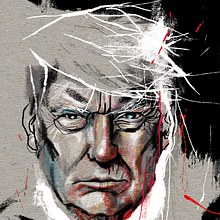 Trump_El país de Catalunya. Fine Arts, Writing, Traditional illustration, and Painting project by Víctor Escandell - 03.27.2017