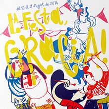 La Festa, Gràcia!! 2016 | Poster. Ilustração tradicional, Publicidade, e Lettering projeto de Mónica Toledo - 15.08.2016