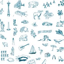 USA Illustrated map. Un proyecto de Ilustración tradicional de Mireia Prats Vilamalla - 20.11.2016