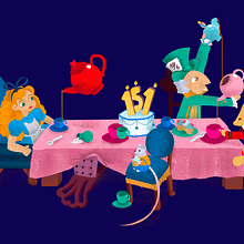 Alicia en el País de las Maravillas, doodle. Un proyecto de Animación, Diseño gráfico e Ilustración tradicional de Fiorella Nario - 31.12.2016