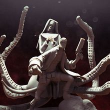 Hellboy Vs Tentacle Nun. 3D project by Mario Escudero Hern - 09.16.2016