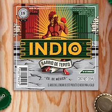 Etiqueta Indio Barrios - Tepito. Design, and Traditional illustration project by Juan Arturo Osorio - 06.02.2016