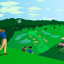 Paneles para IH golf. Traditional illustration project by Javier Díaz Conde - 04.18.2017