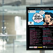 Mupi La noche es joven. Un proyecto de Diseño gráfico de Inma Gutiérrez Mier - 19.05.2016