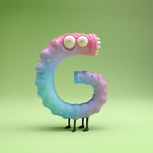 Litlle Monsters - 36days of type Alphabet. Un projet de 3D, Conception de personnages et Illustration traditionnelle de Albert Carruesco - 27.04.2017