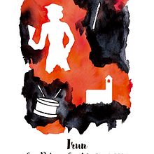 "Esencia" Cartel presentado al Concurso de Carteles de las fiestas de San Marcial de Irún. Un proyecto de Bellas Artes, Diseño gráfico y Pintura de Nuria Córdoba Campos - 28.04.2017