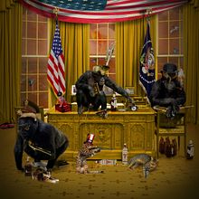 DEMOCRAZY “The american dream” - Collage digital | artwork. Un proyecto de Bellas Artes, Collage, Dirección de arte, Diseño, Diseño de personajes, Diseño gráfico, Escenografía, Ilustración tradicional y Retoque fotográfico de Edgardo "Tano" Ottaviano - 15.03.2017