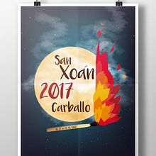Propuesta Cartel San Xoán Carballo. Un proyecto de Diseño, Diseño gráfico e Ilustración vectorial de Laura Buenasmañanas Linares - 02.05.2017